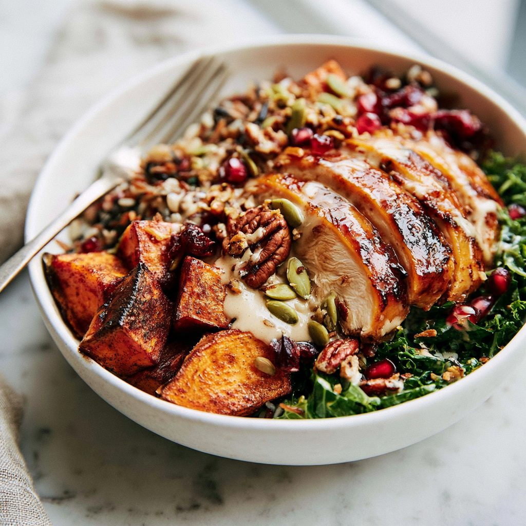 Sweet Potato Bowl with Smoky Cinnamon-Maple Chicken Recipe-Fall