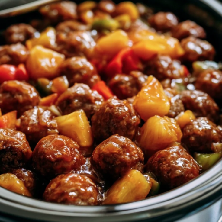 Sweet and Sour Meatballs Crockpot-slow cooker