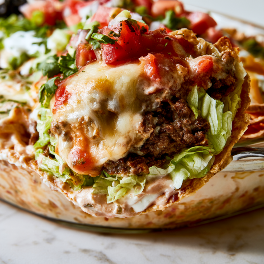 Taco Dip With Ground Beef Recipe-closeup