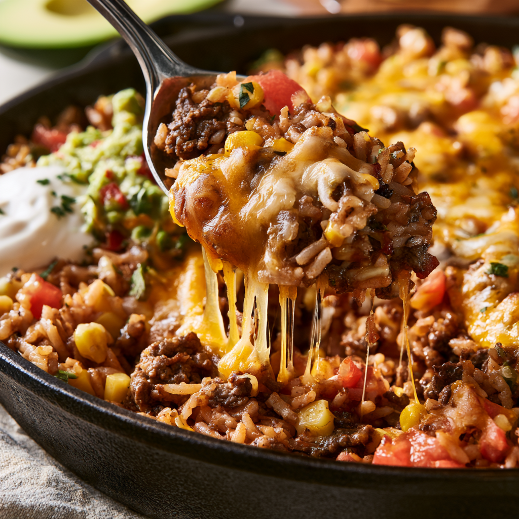 Taco Rice Skillet-closeup