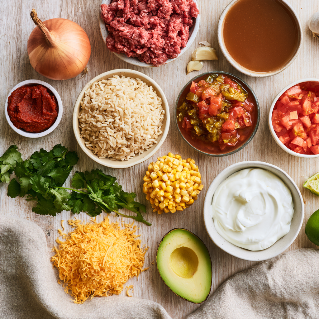 Taco Rice Skillet-ingredients