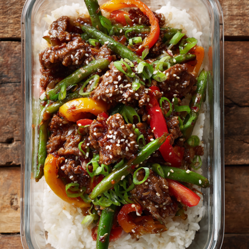 Teriyaki Beef Stir Fry Bowls-lunch boxes