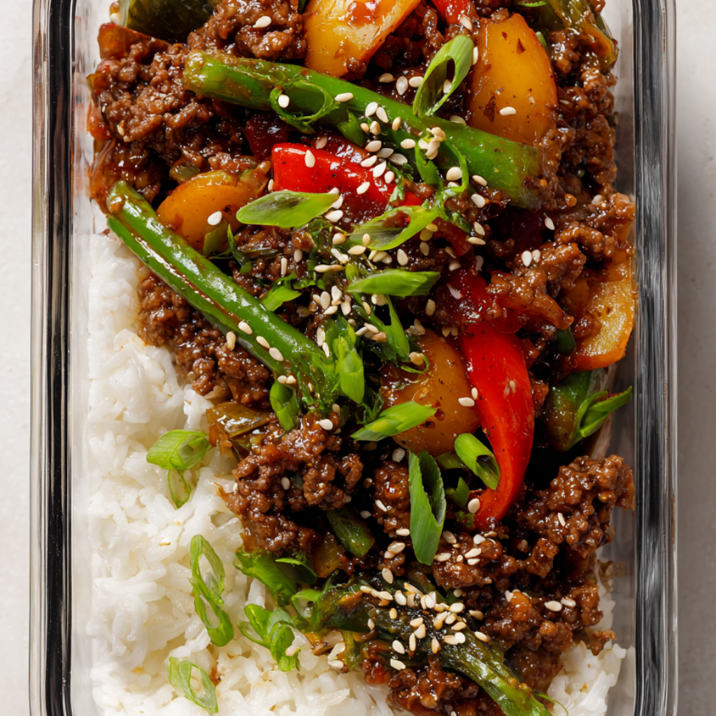 Teriyaki Beef Stir Fry Bowls-meal prep