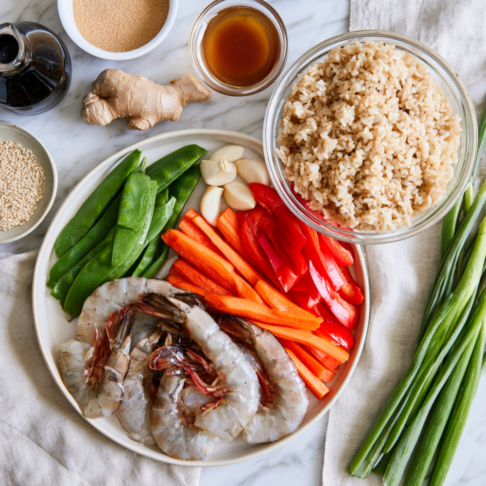 Teriyaki Shrimp Bowl-ingredients