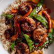 Teriyaki Shrimp Bowl over brown rice