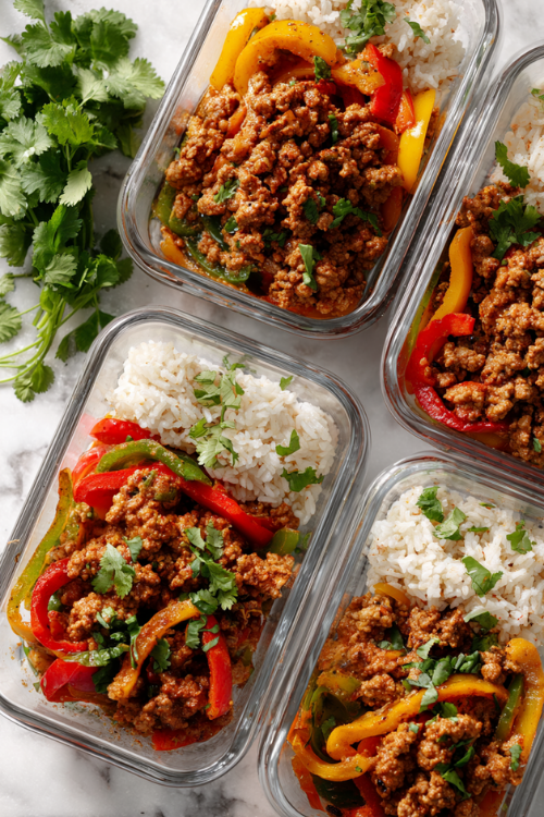Tex-Mex Skillet Ground Turkey Bowl-meal prep