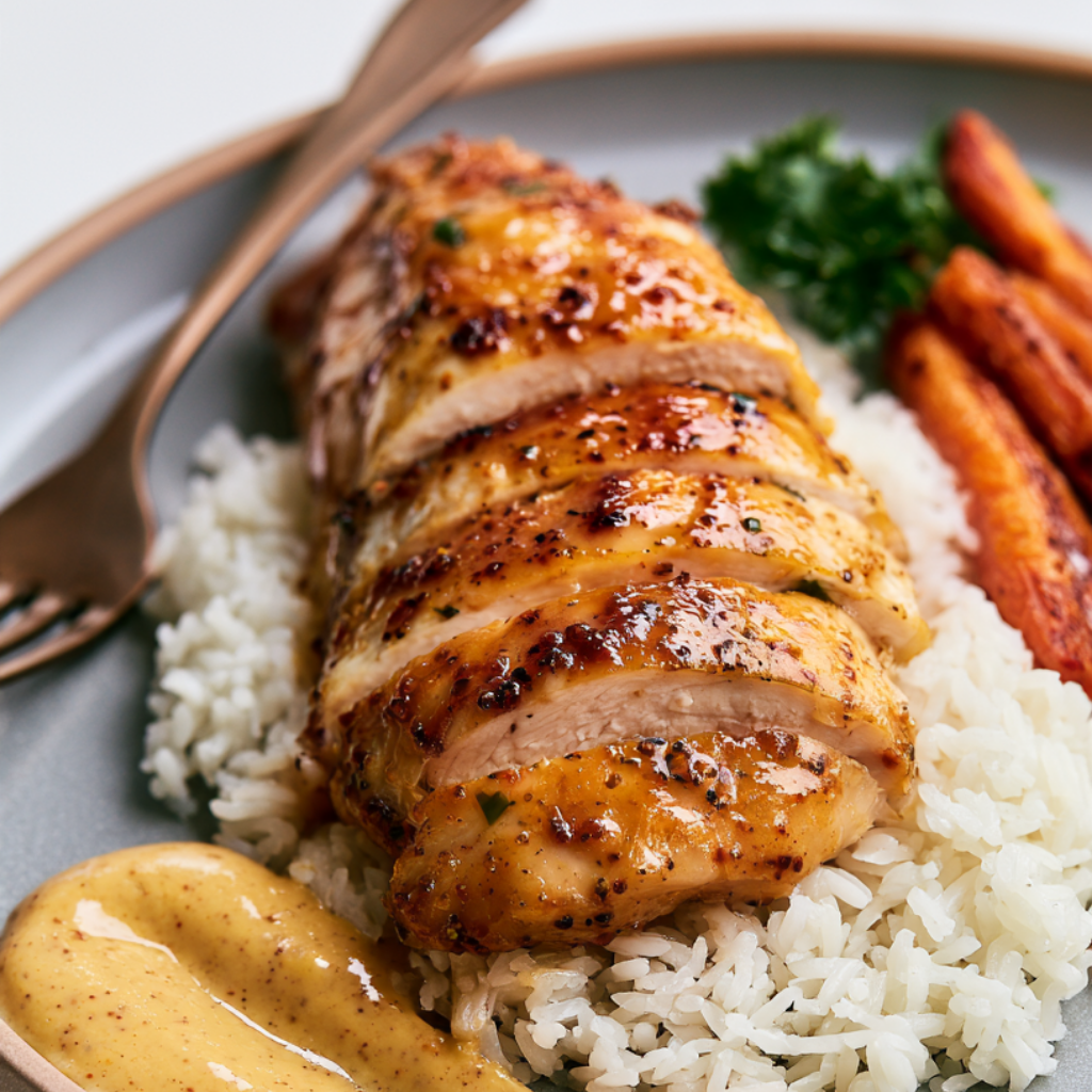 The Best Honey Mustard Chicken Recipe-served