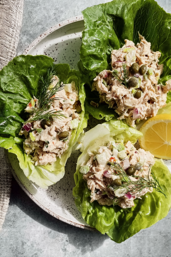 Tuna Lettuce Wraps-plated