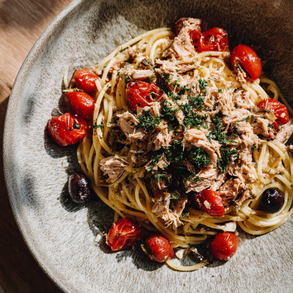 Tuna Pasta (Pasta al Tonno)-served