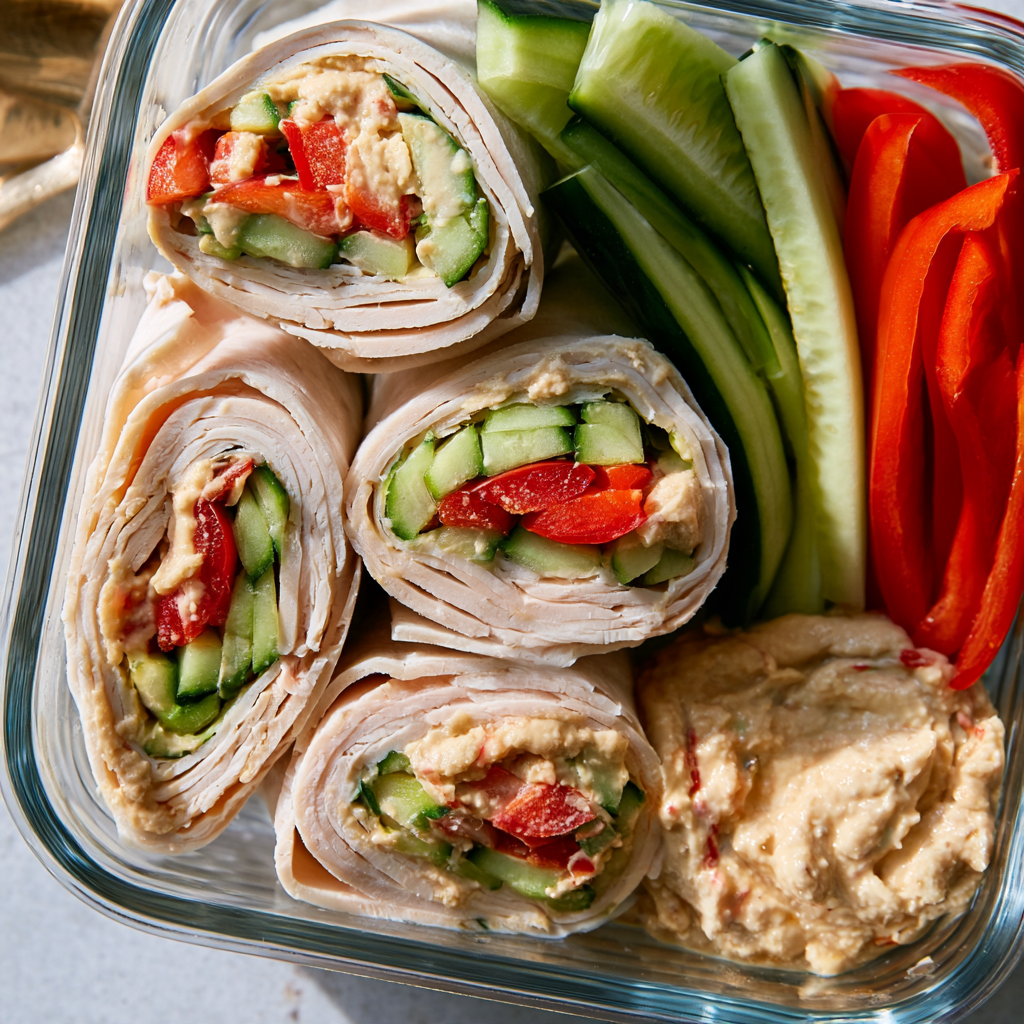 Turkey Pinwheels Meal Prep Box Recipe-lunch boxes