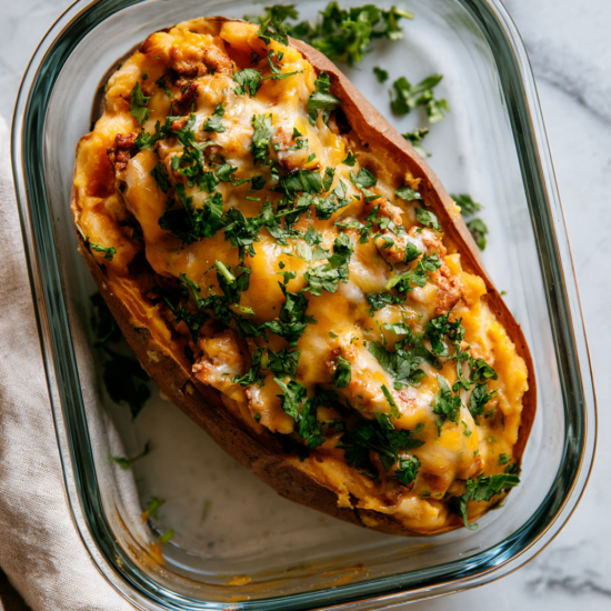 Twice Baked Stuffed Sweet Potatoes-meal prep