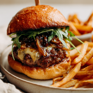Ultimate Steakhouse Beef Burgers-with fries