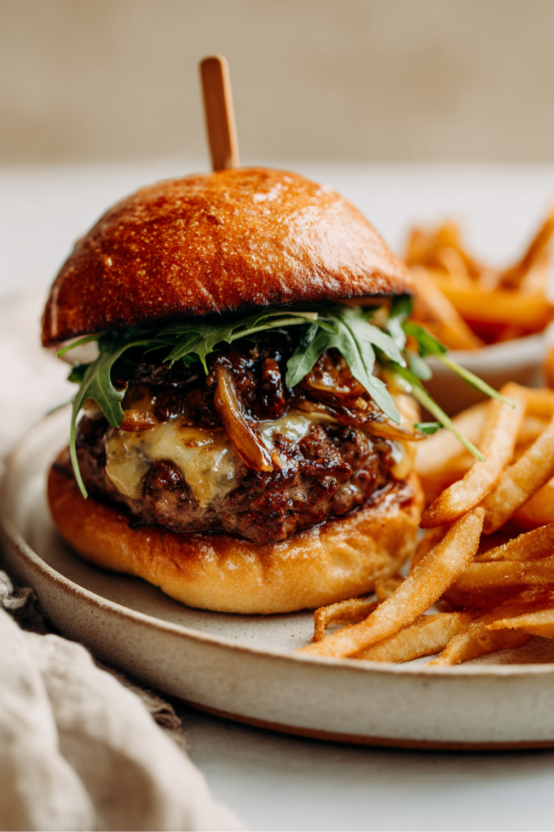 Ultimate Steakhouse Beef Burgers-with fries