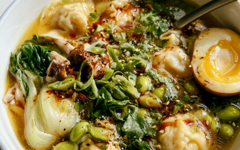 Wonton Soup with Frozen Wontons Recipe-chili oil