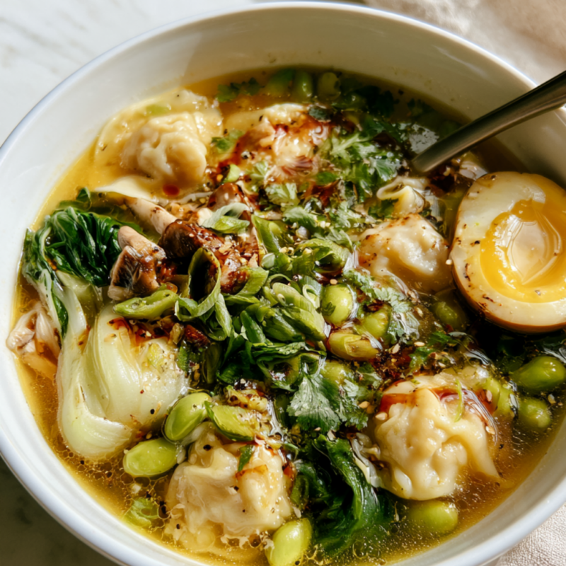 Wonton Soup with Frozen Wontons Recipe-chili oil