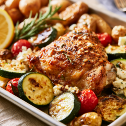 chicken sheet pan dinner-Mediterranean