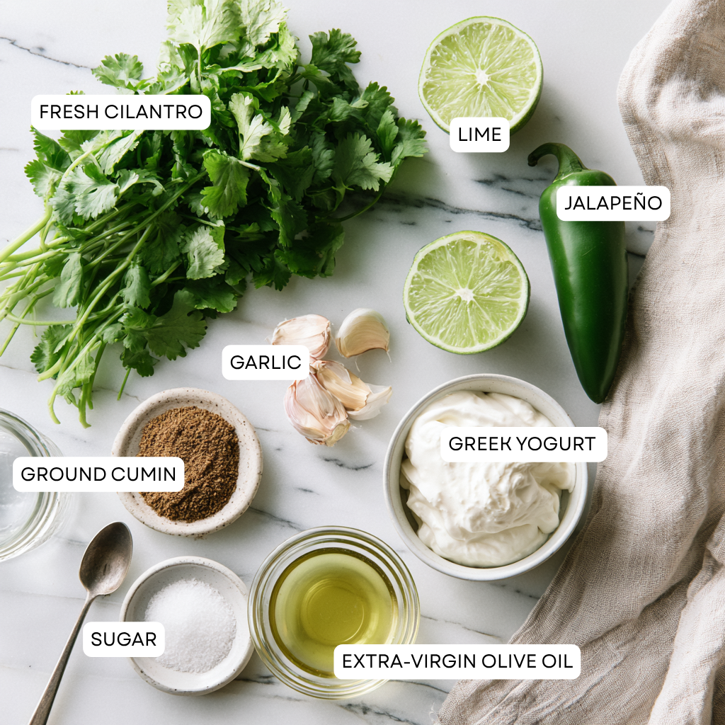 cilantro lime dressing-ingredients