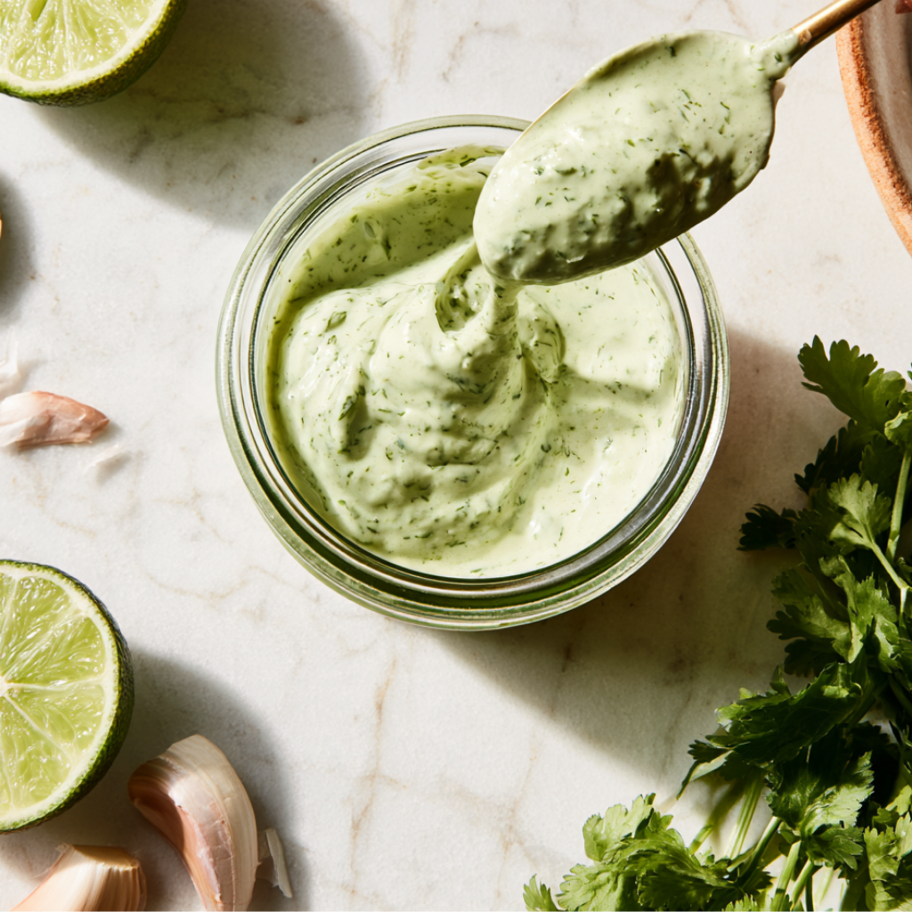 cilantro lime dressing-top view