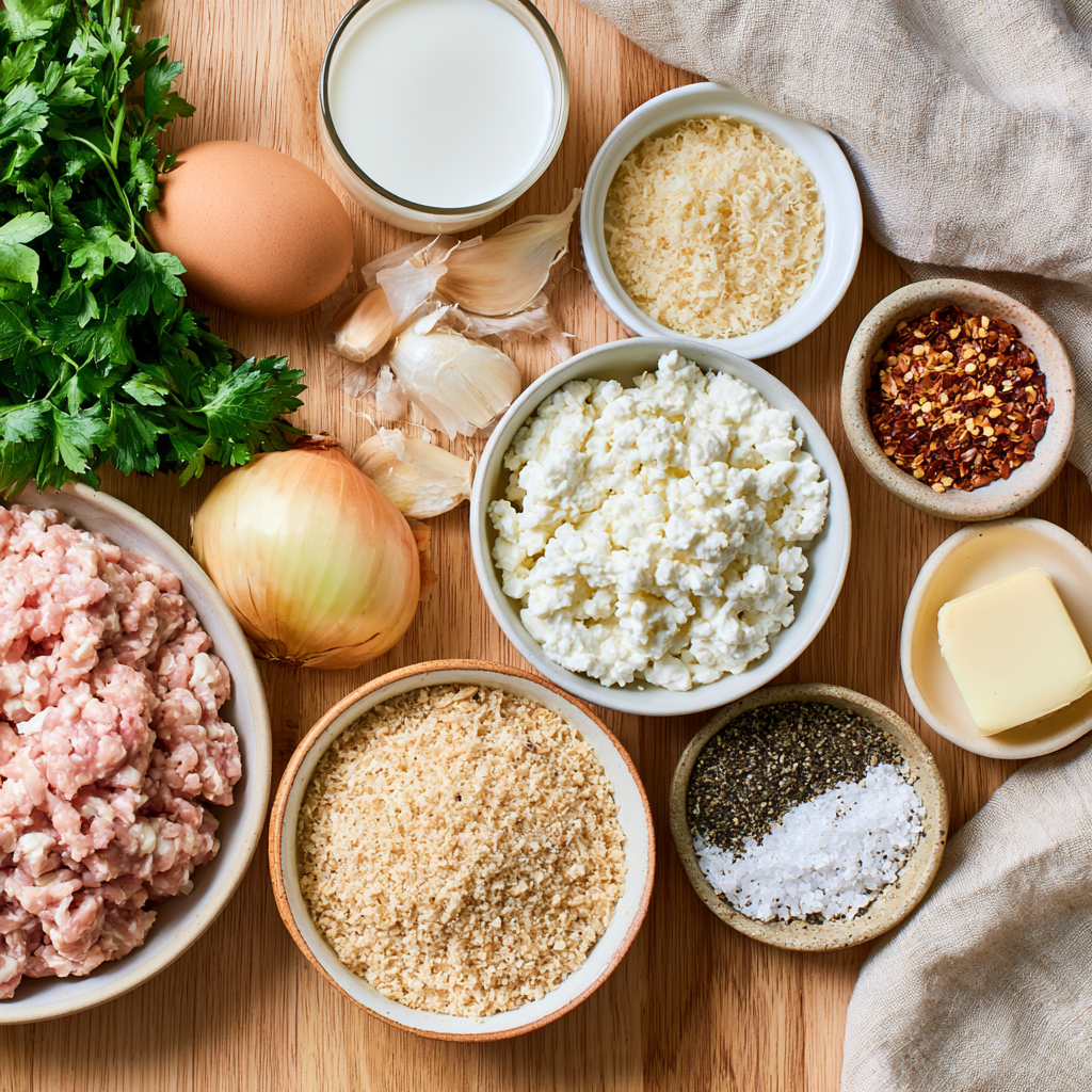 garlic parmesan chicken meatloaf-ingredients