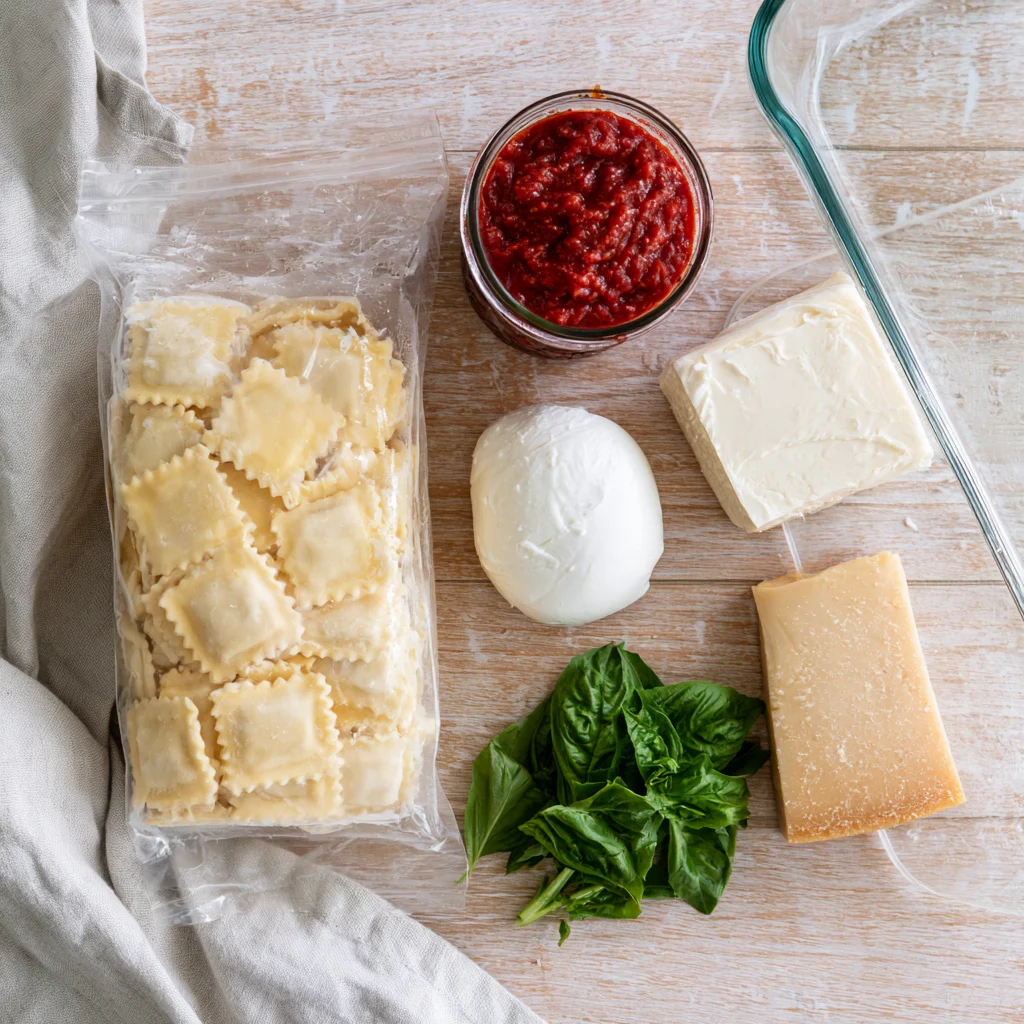 ravioli lasagna-ingredients