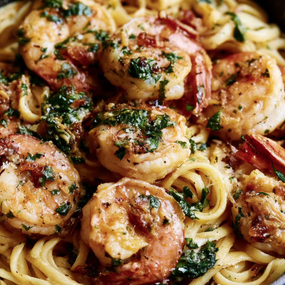 shrimp scampi recipe-closeup