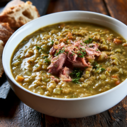 split pea soup crockpot-bowl