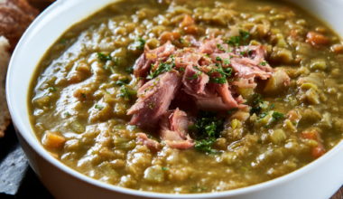 split pea soup crockpot-bowl