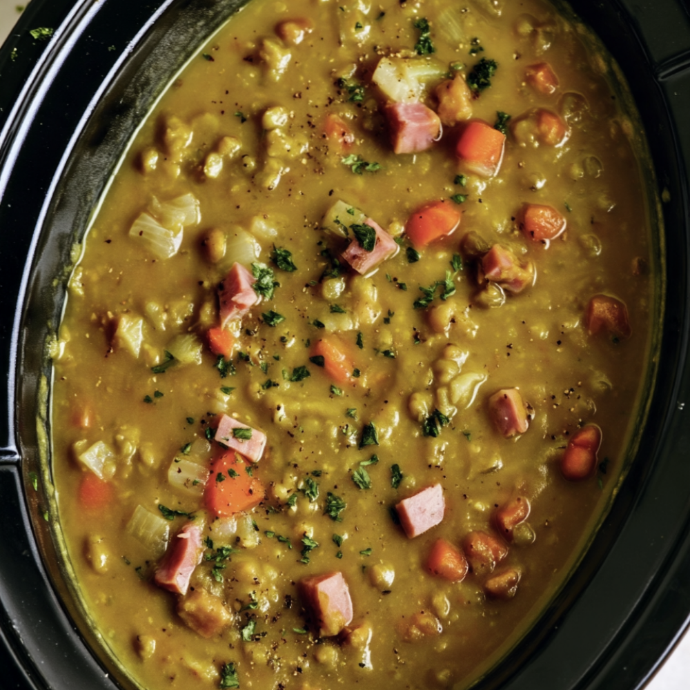 split pea soup crockpot-with ham