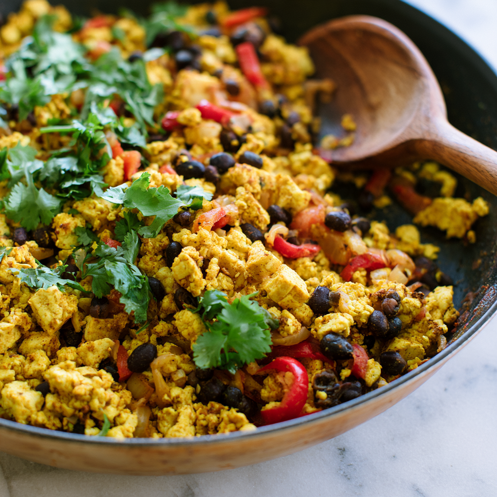 vegan breakfast burrito-tofu scrambles